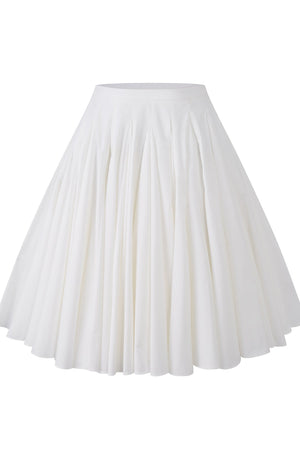 High-Waisted Pleated A-Line Skirt