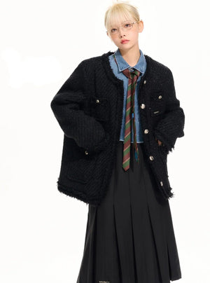 High-waisted pleated skirt