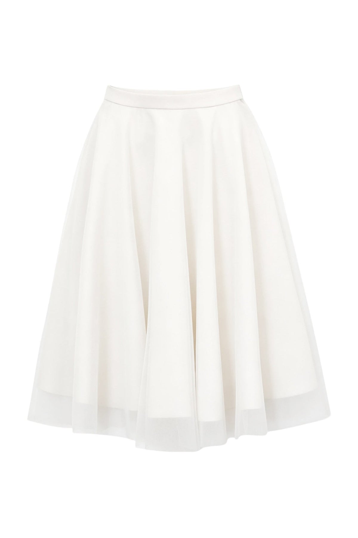 High-Waisted Puffy A-Line Mesh Skirt