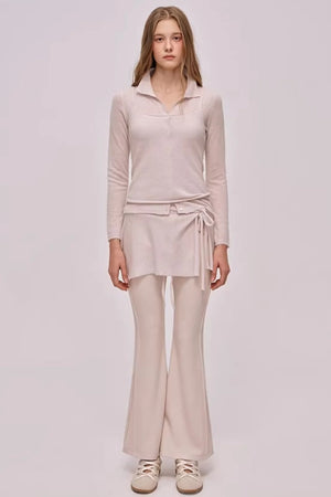 High-Waisted Ribbed Flared Pants