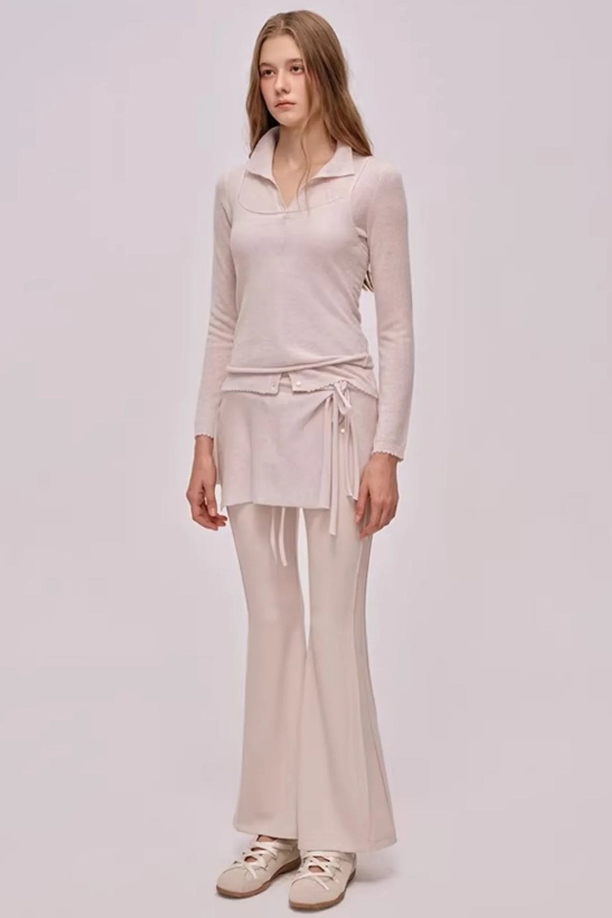 High-Waisted Ribbed Flared Pants