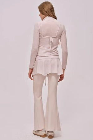 High-Waisted Ribbed Flared Pants