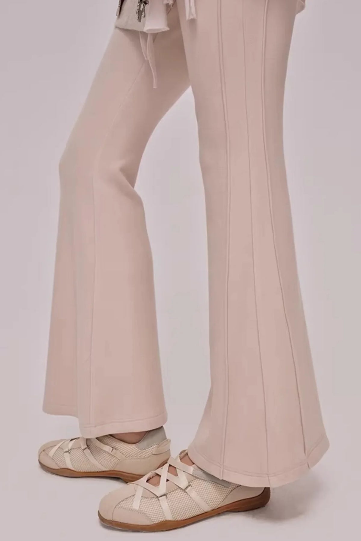 High-Waisted Ribbed Flared Pants
