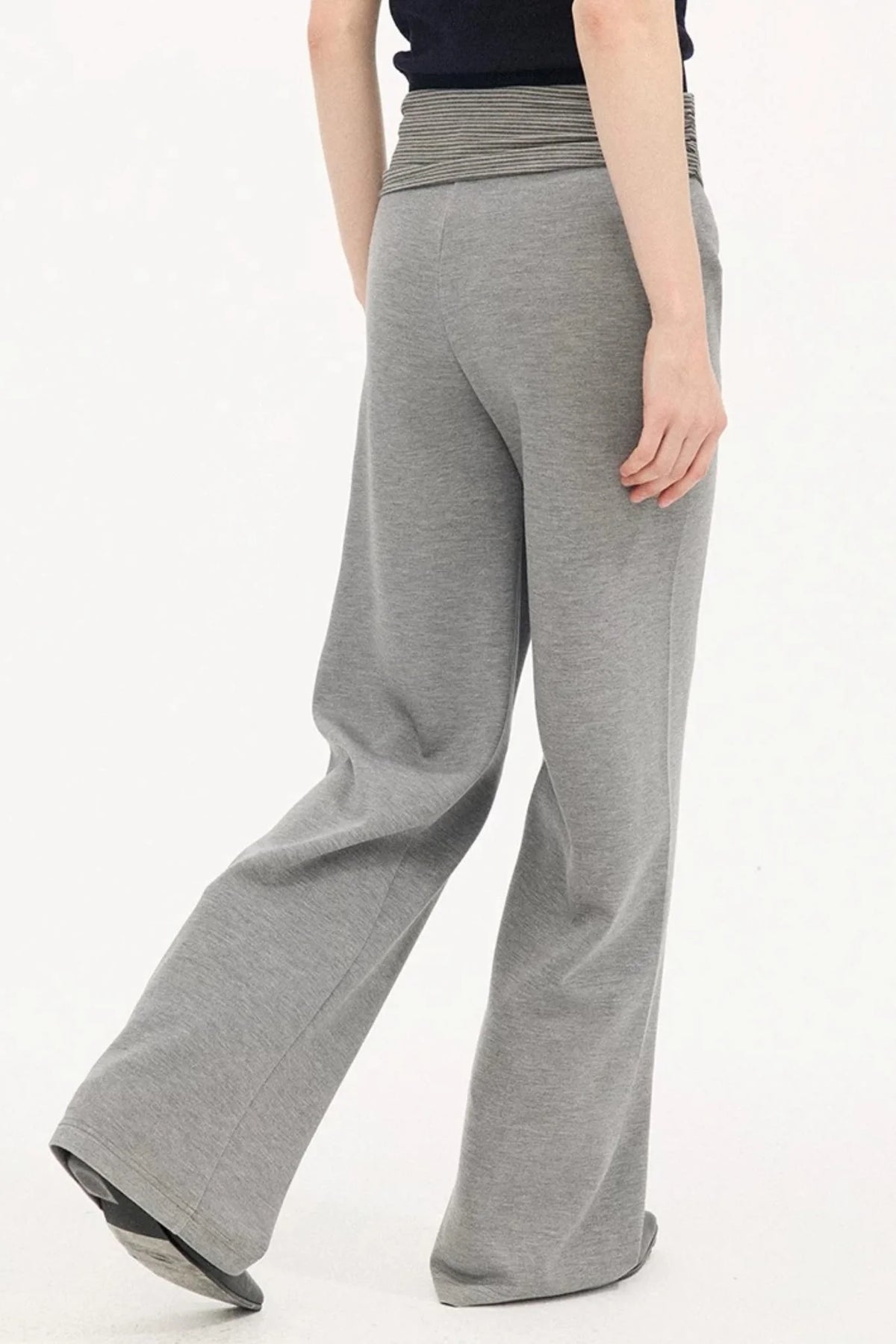 High-Waisted Slim Casual Pants