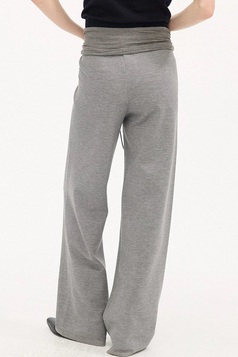 High-Waisted Slim Casual Pants