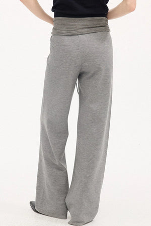 High-Waisted Slim Casual Pants