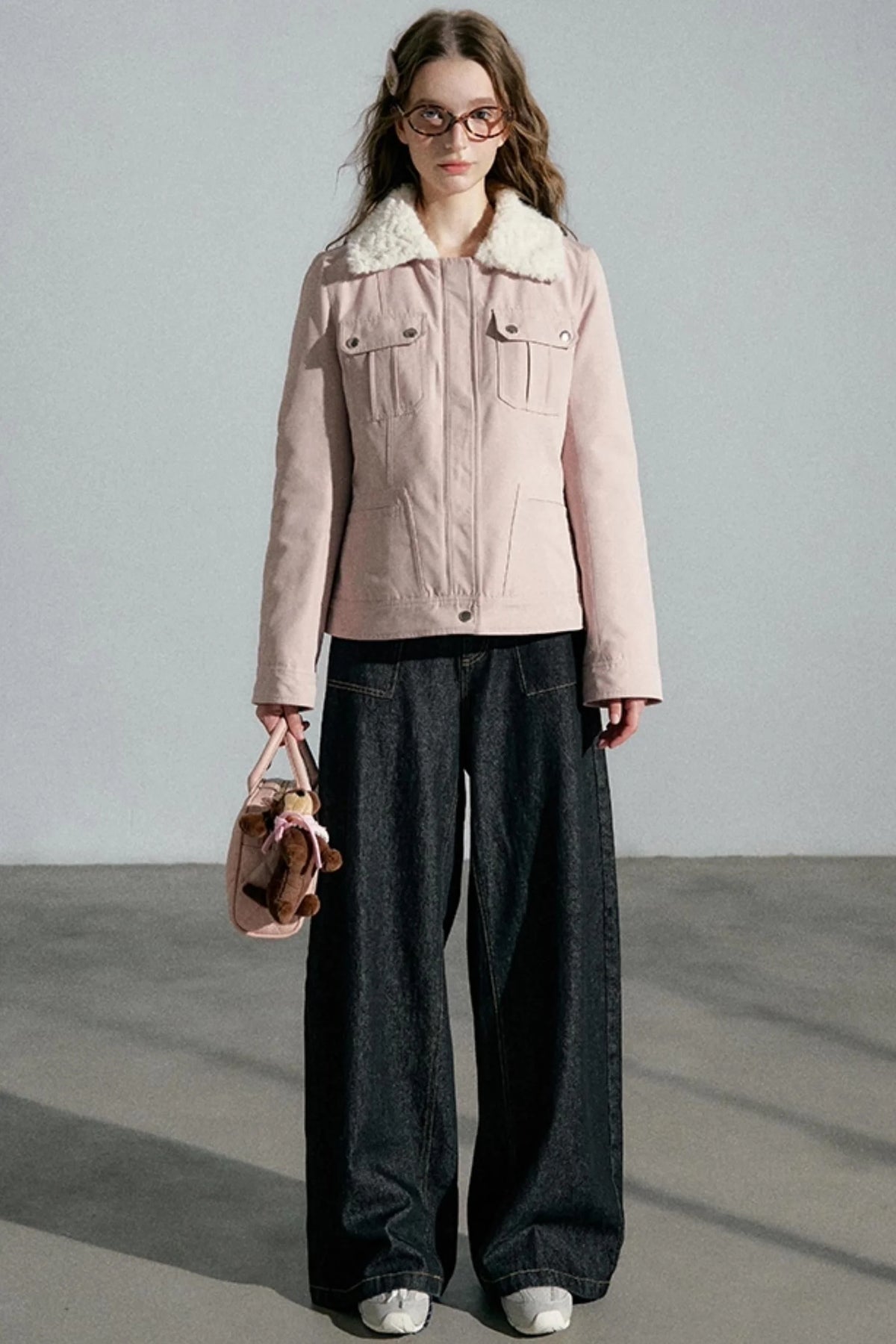 High-Waisted Slimming Denim Trousers
