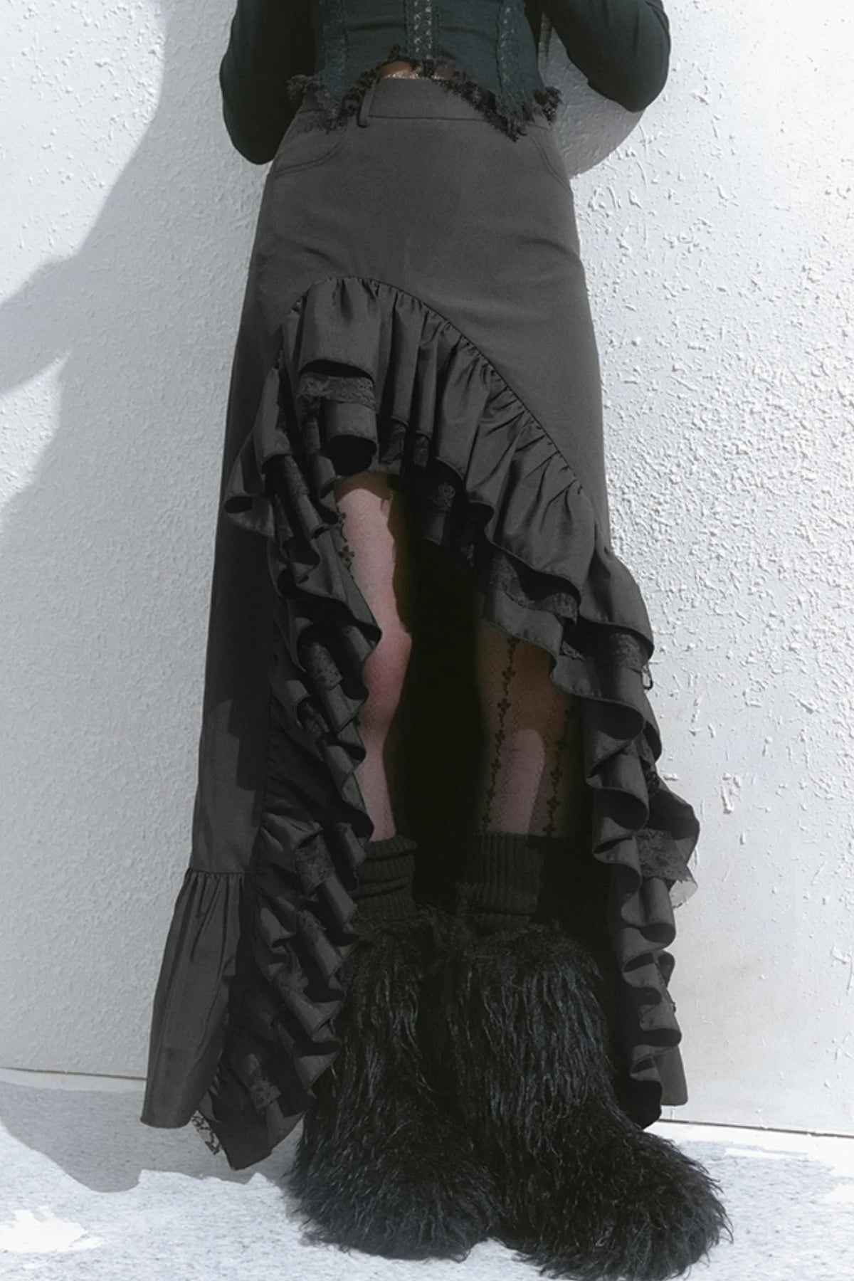 High-Waisted Slimming Long Skirt
