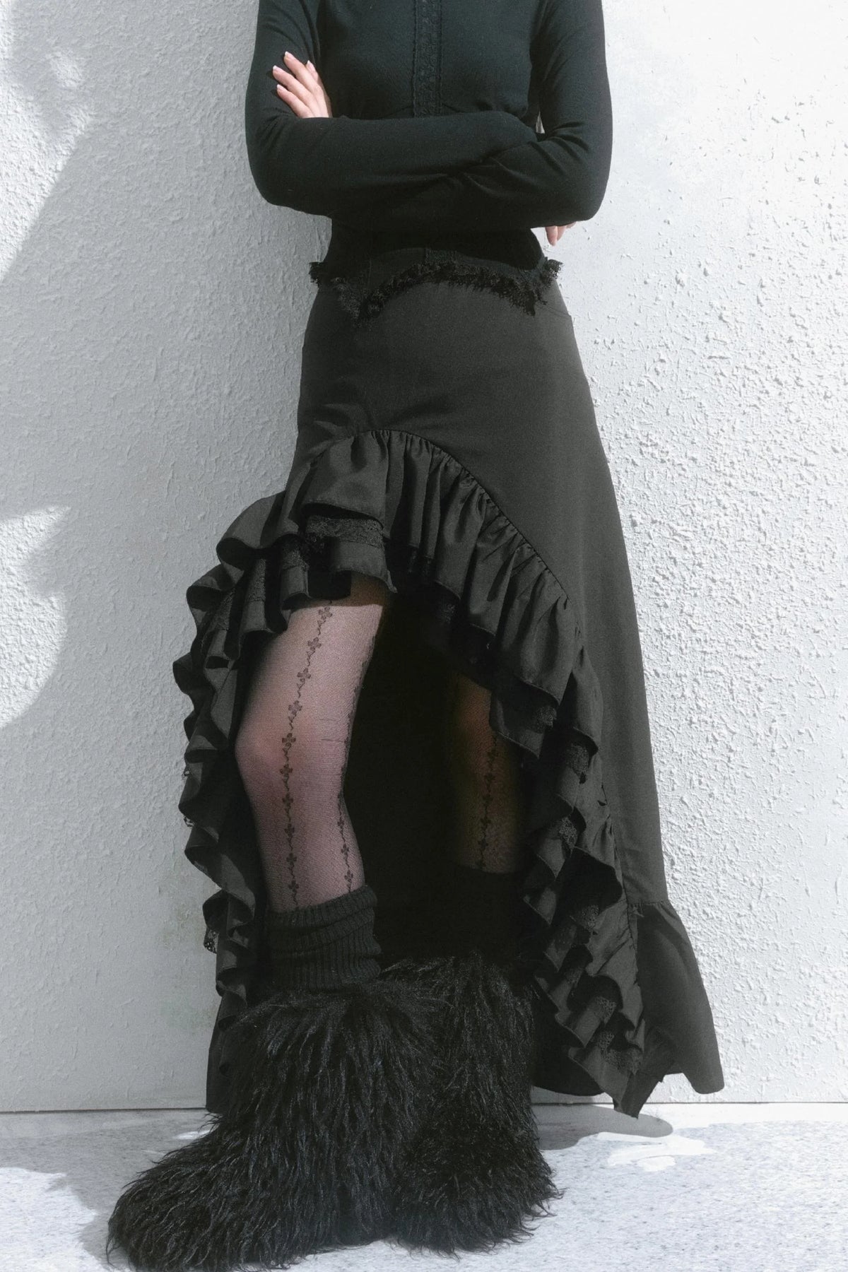 High-Waisted Slimming Long Skirt