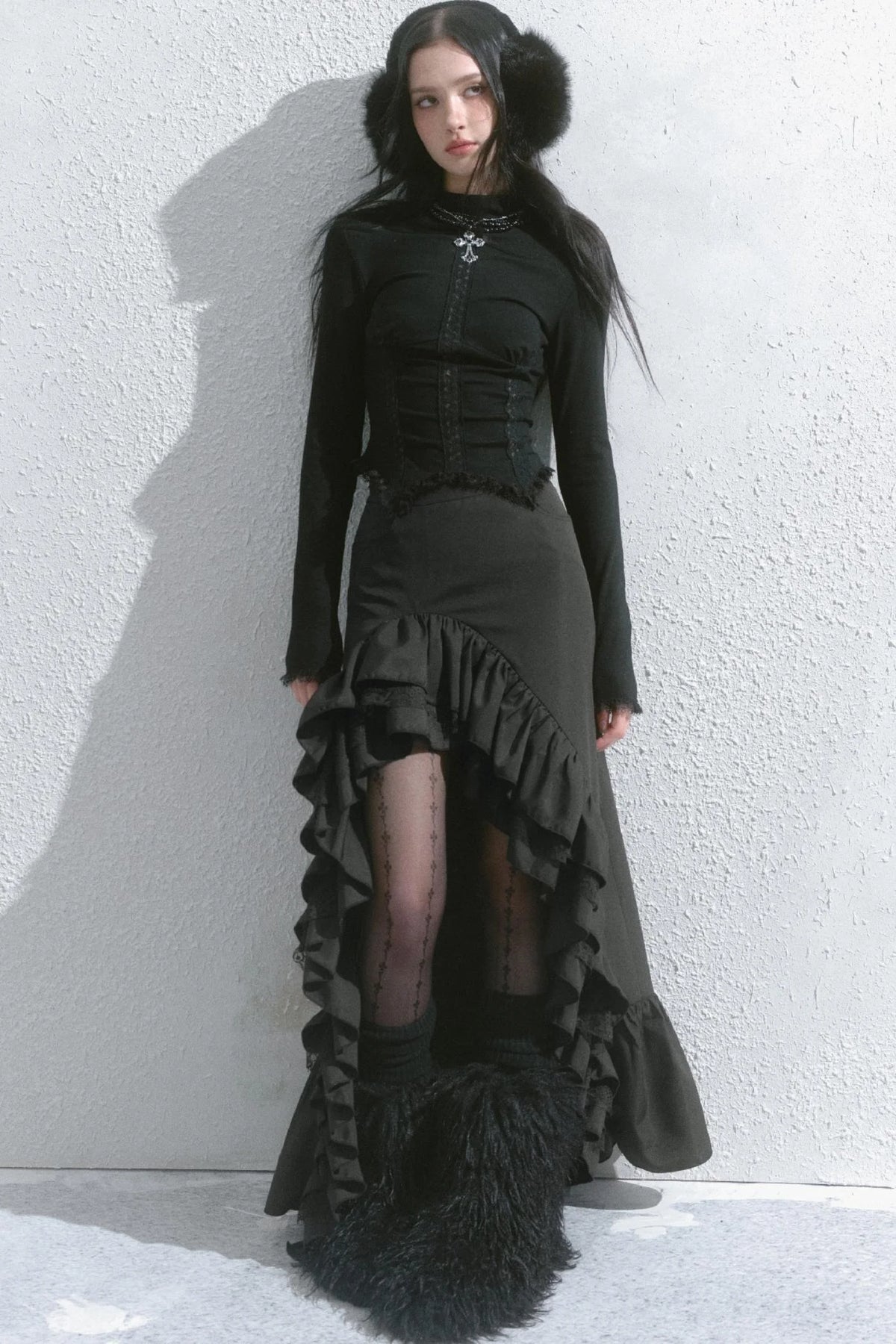 High-Waisted Slimming Long Skirt
