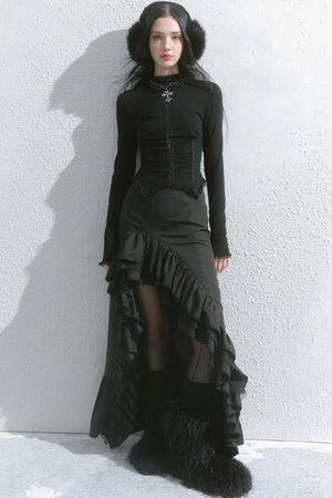 High-Waisted Slimming Long Skirt