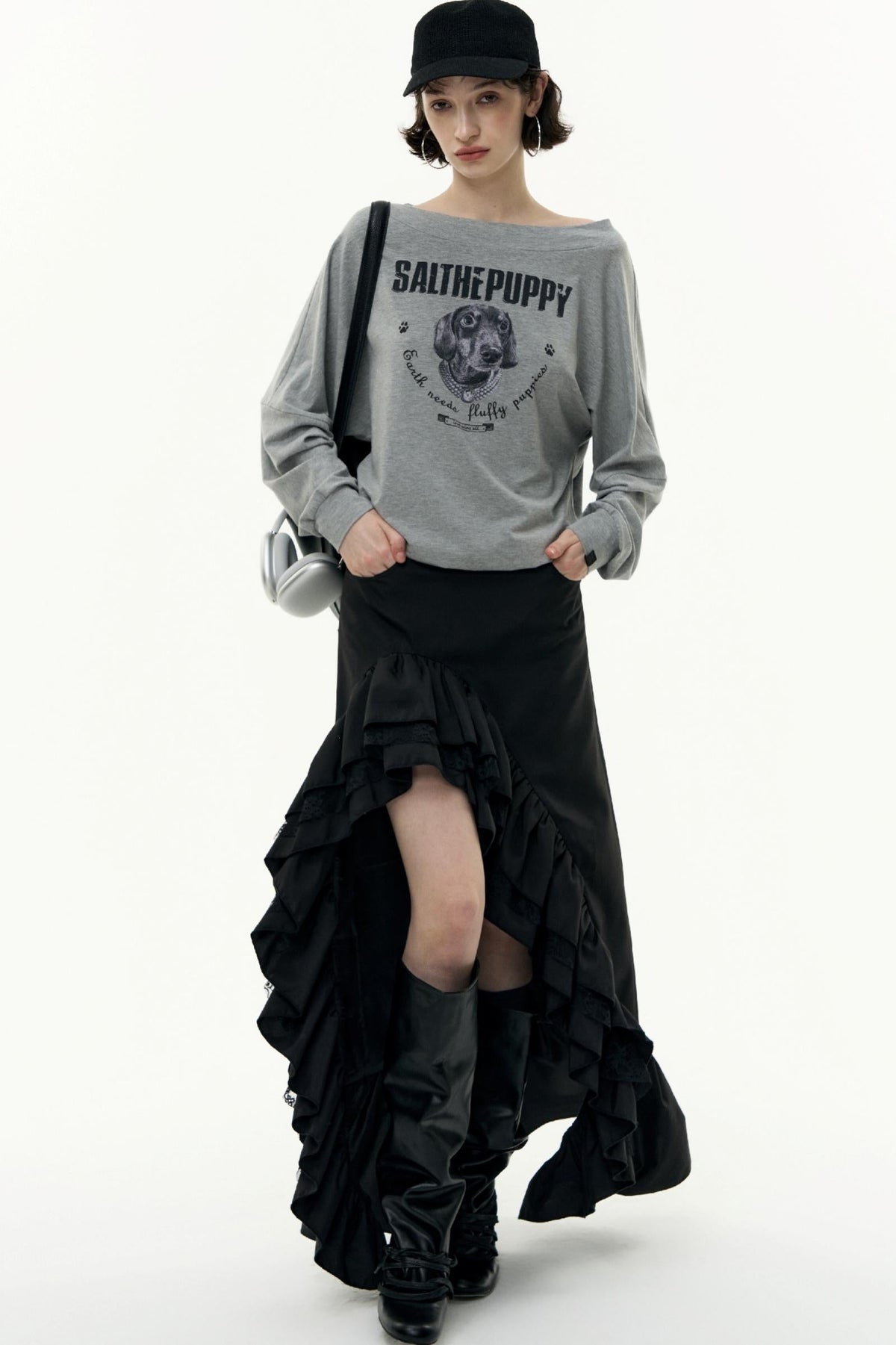 High-Waisted Slimming Long Skirt