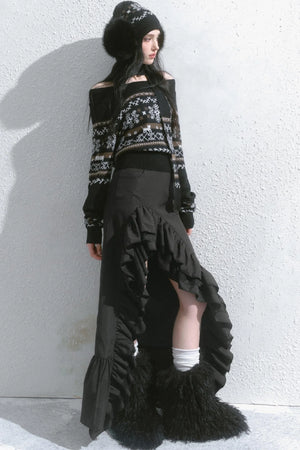 High-Waisted Slimming Long Skirt
