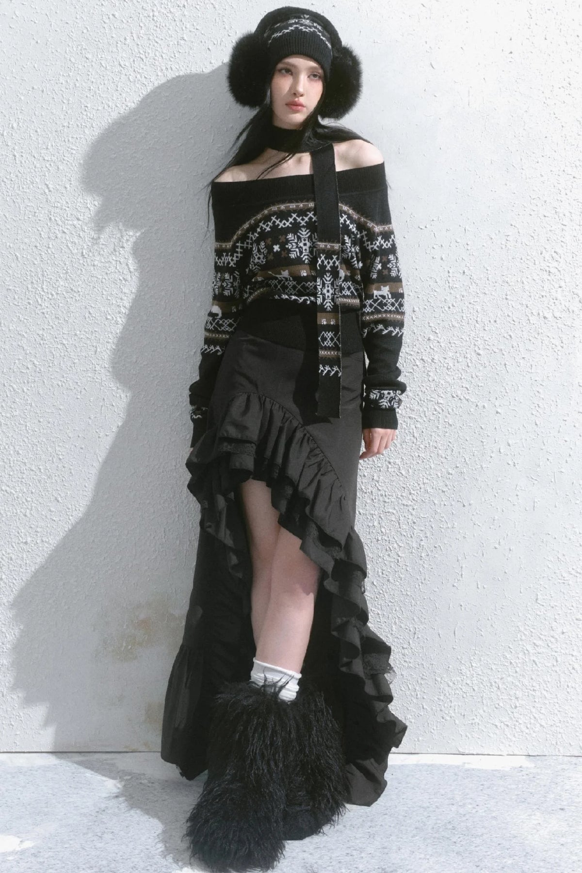 High-Waisted Slimming Long Skirt