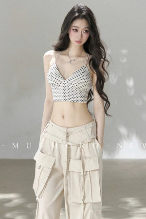 High-Waisted Straight-Leg Workwear Wide-Leg Pants and Top Set
