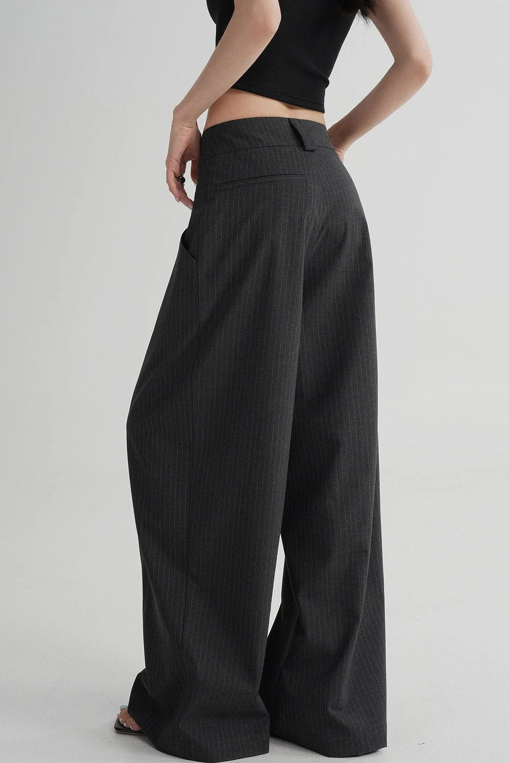 High-Waisted Striped Wide-Leg Pants