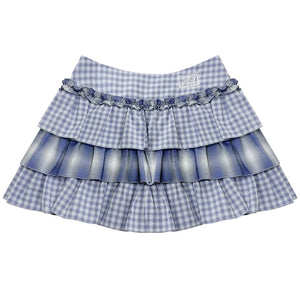 High-Waisted Tie-Dye Pleated Skirt