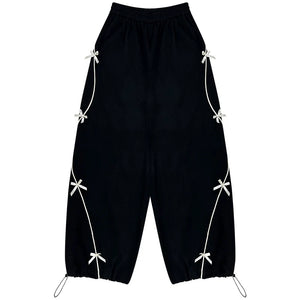 High-Waisted Wide-Leg Sports Sweatpants