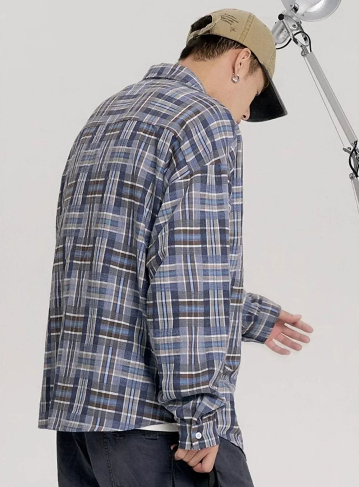 Hip-Hop Loose Plaid Long Shirt
