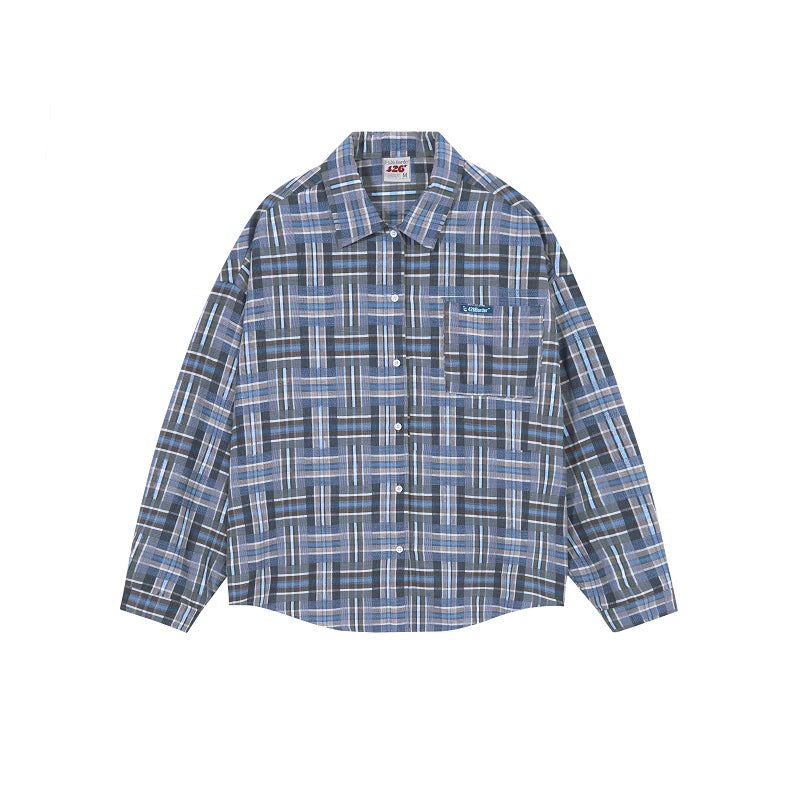 Hip-Hop Loose Plaid Long Shirt
