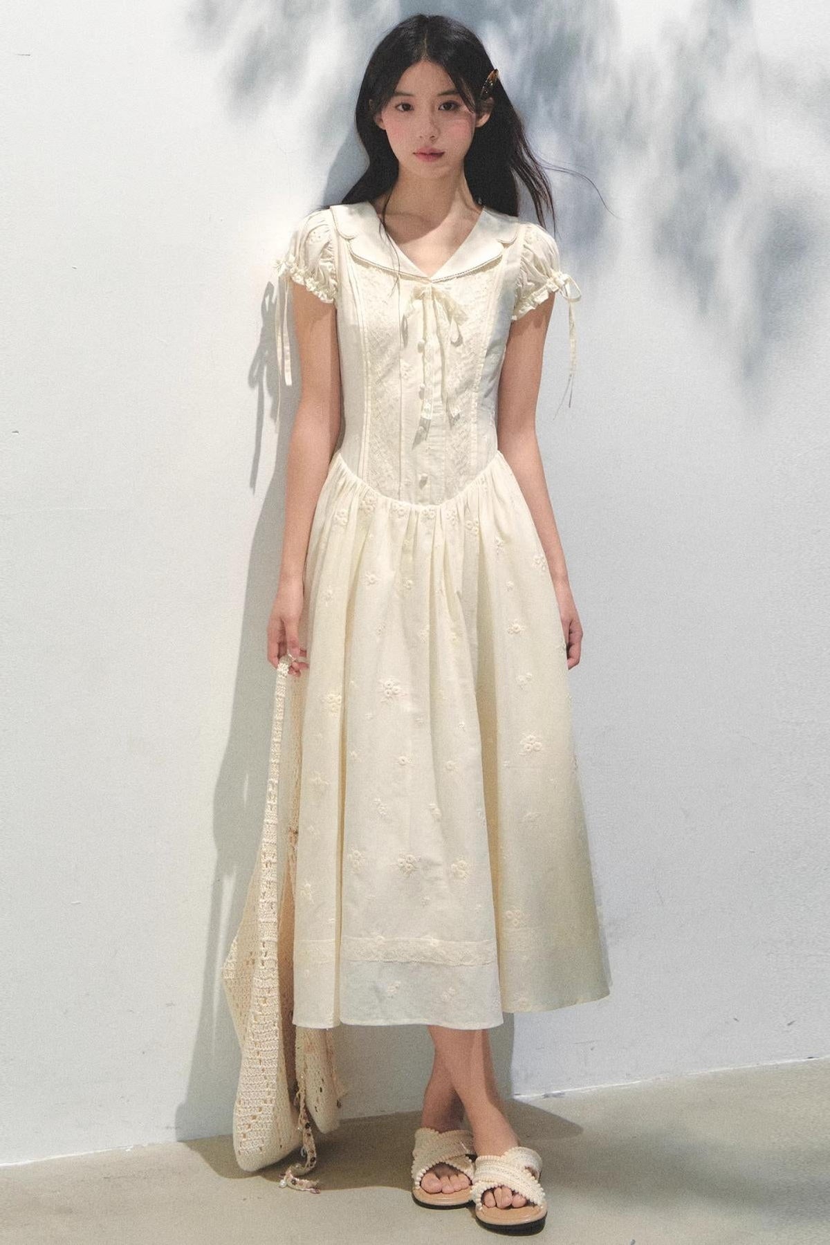Holiday Afternoon Bubble Sleeve Dress