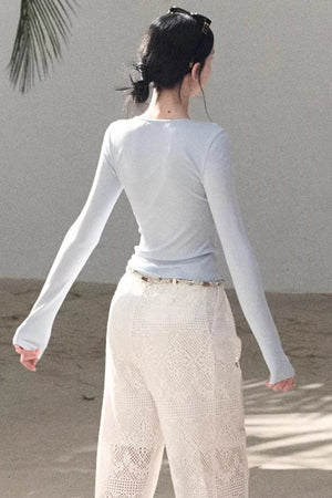 Hollow Crochet Lace Pants