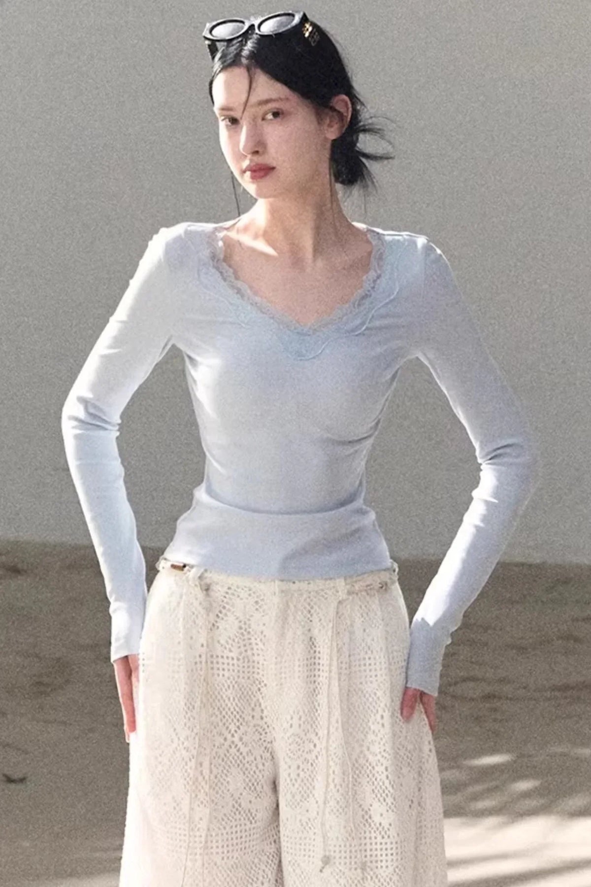 Hollow Crochet Lace Pants