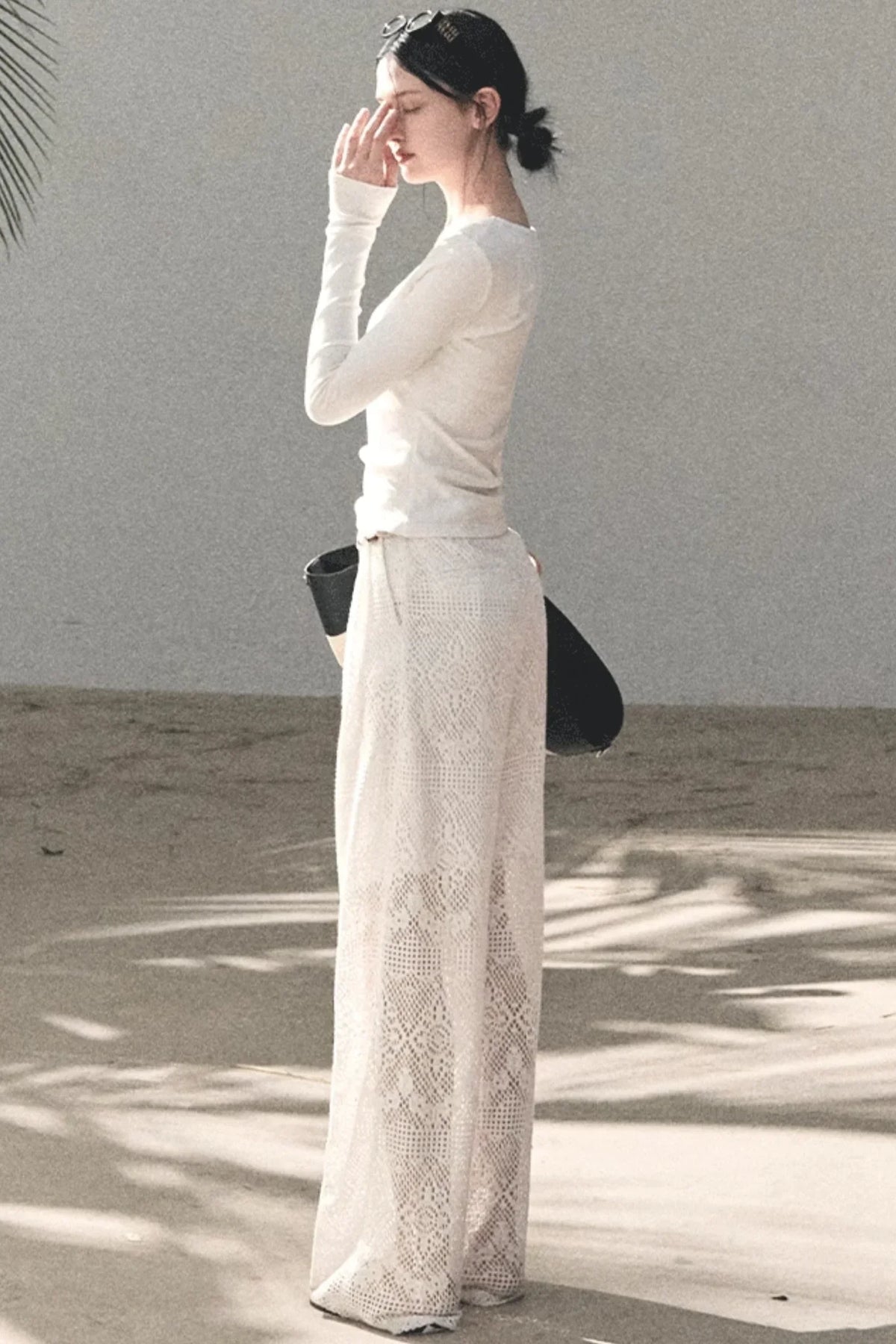 Hollow Crochet Lace Pants