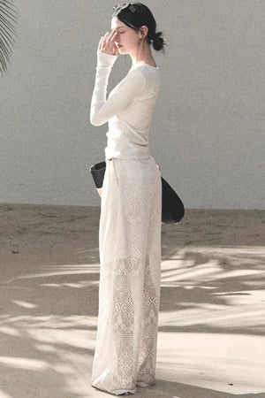 Hollow Crochet Lace Pants