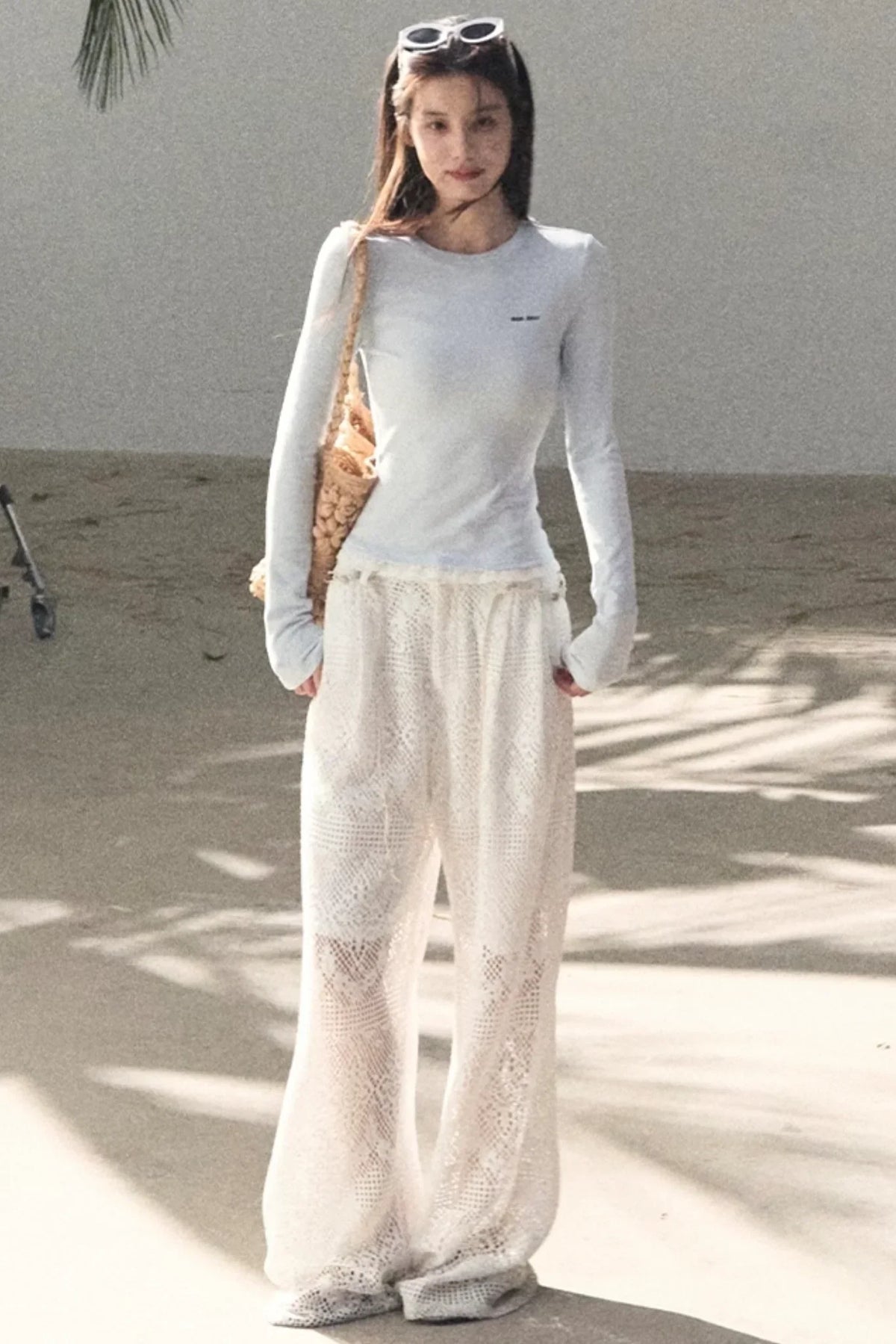 Hollow Crochet Lace Pants