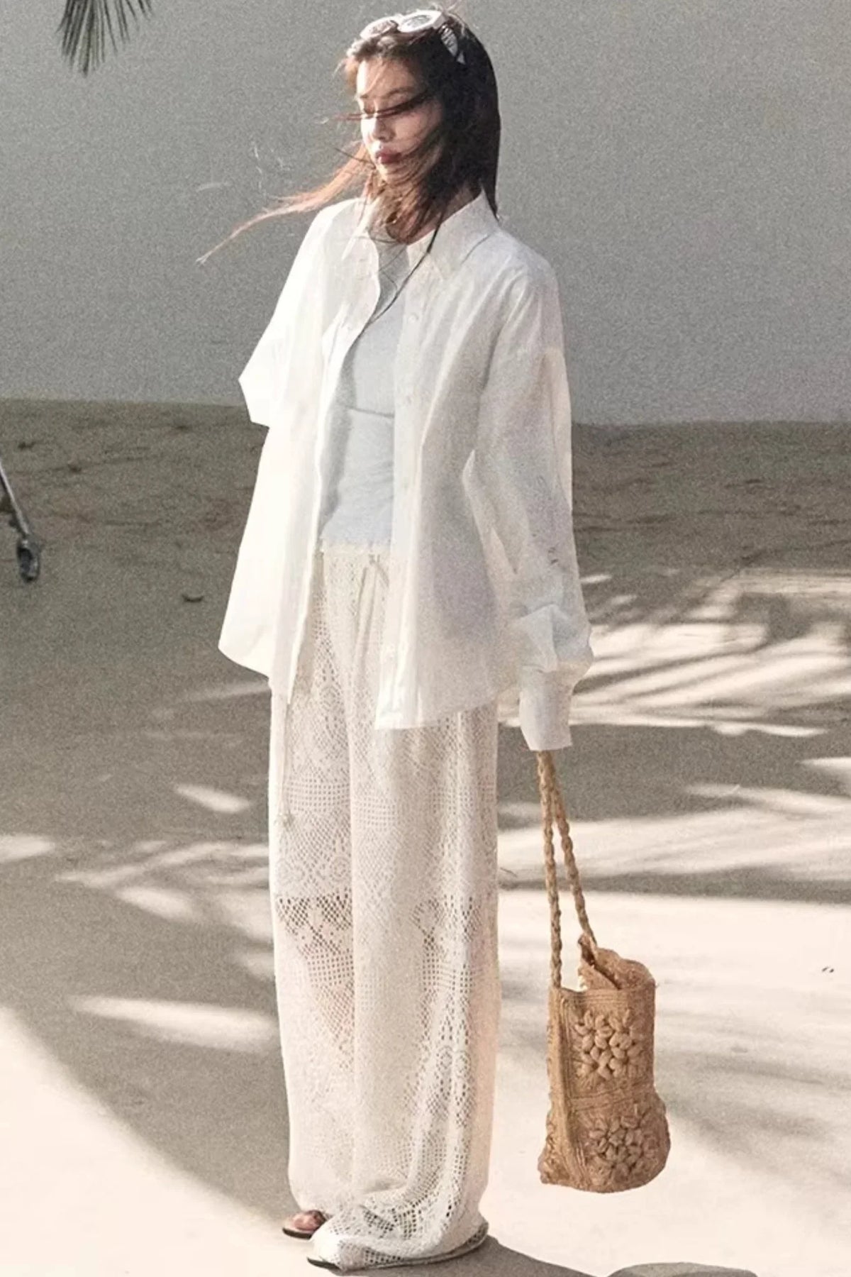 Hollow Crochet Lace Pants