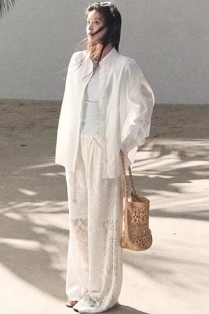 Hollow Crochet Lace Pants