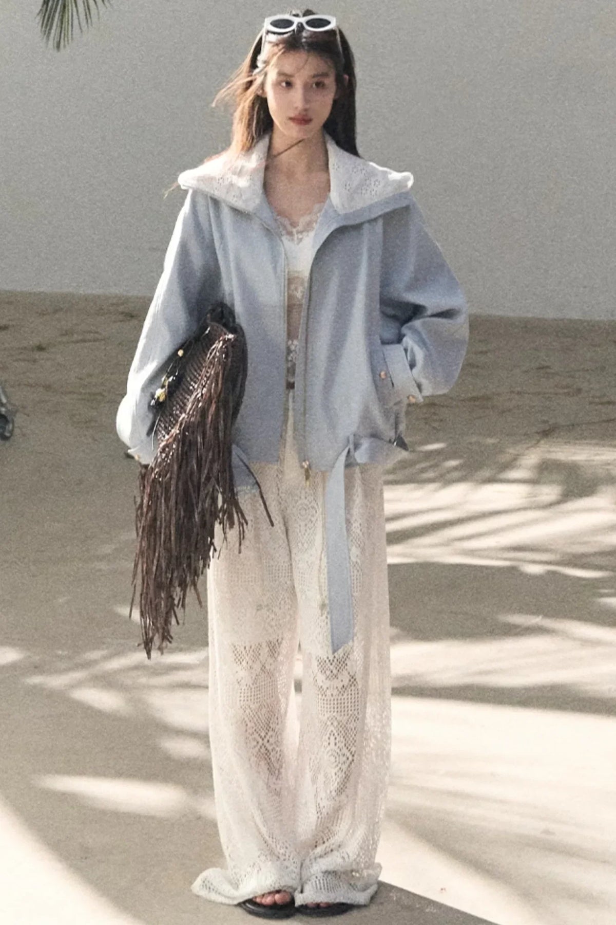 Hollow Crochet Lace Pants