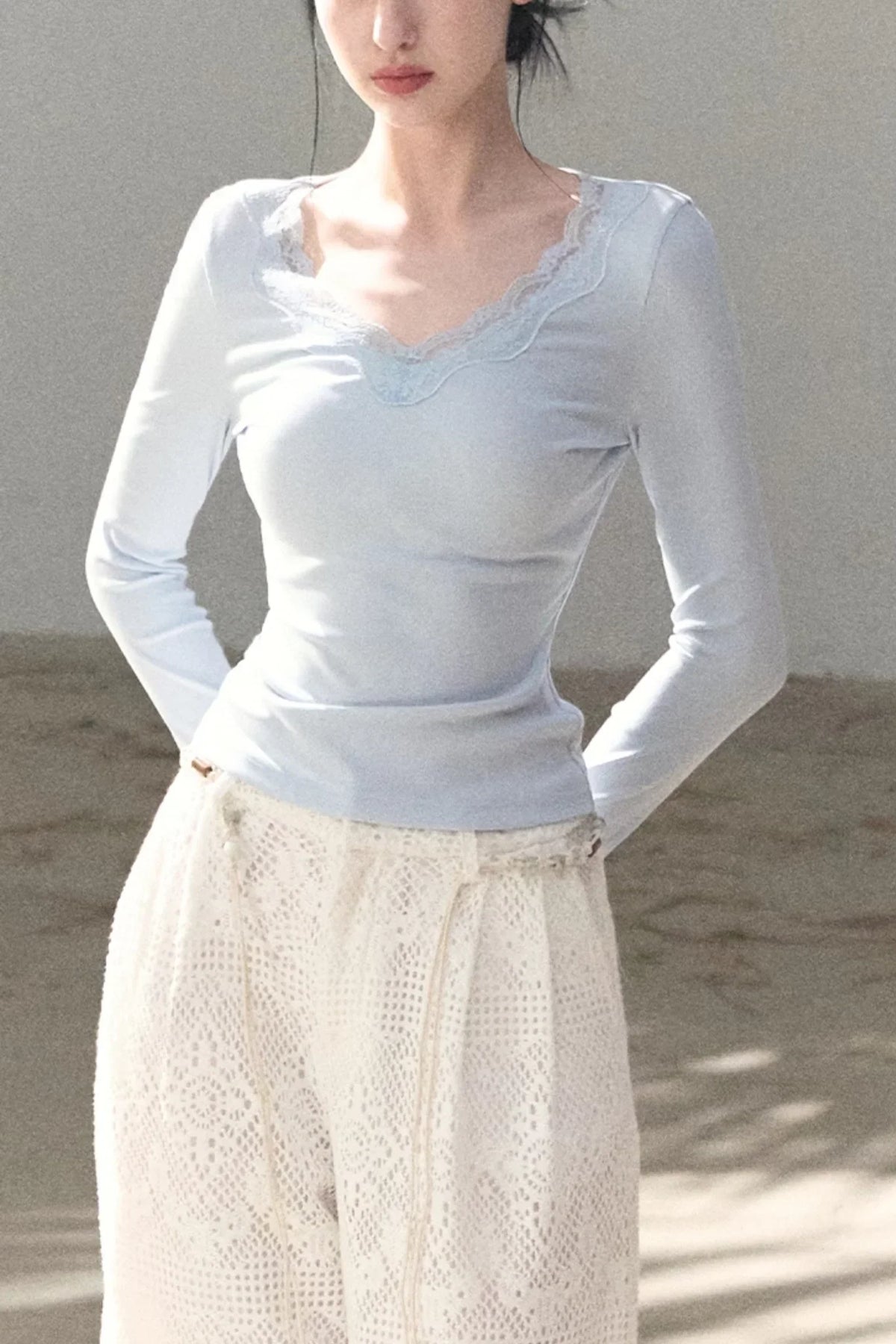 Hollow Crochet Lace Pants