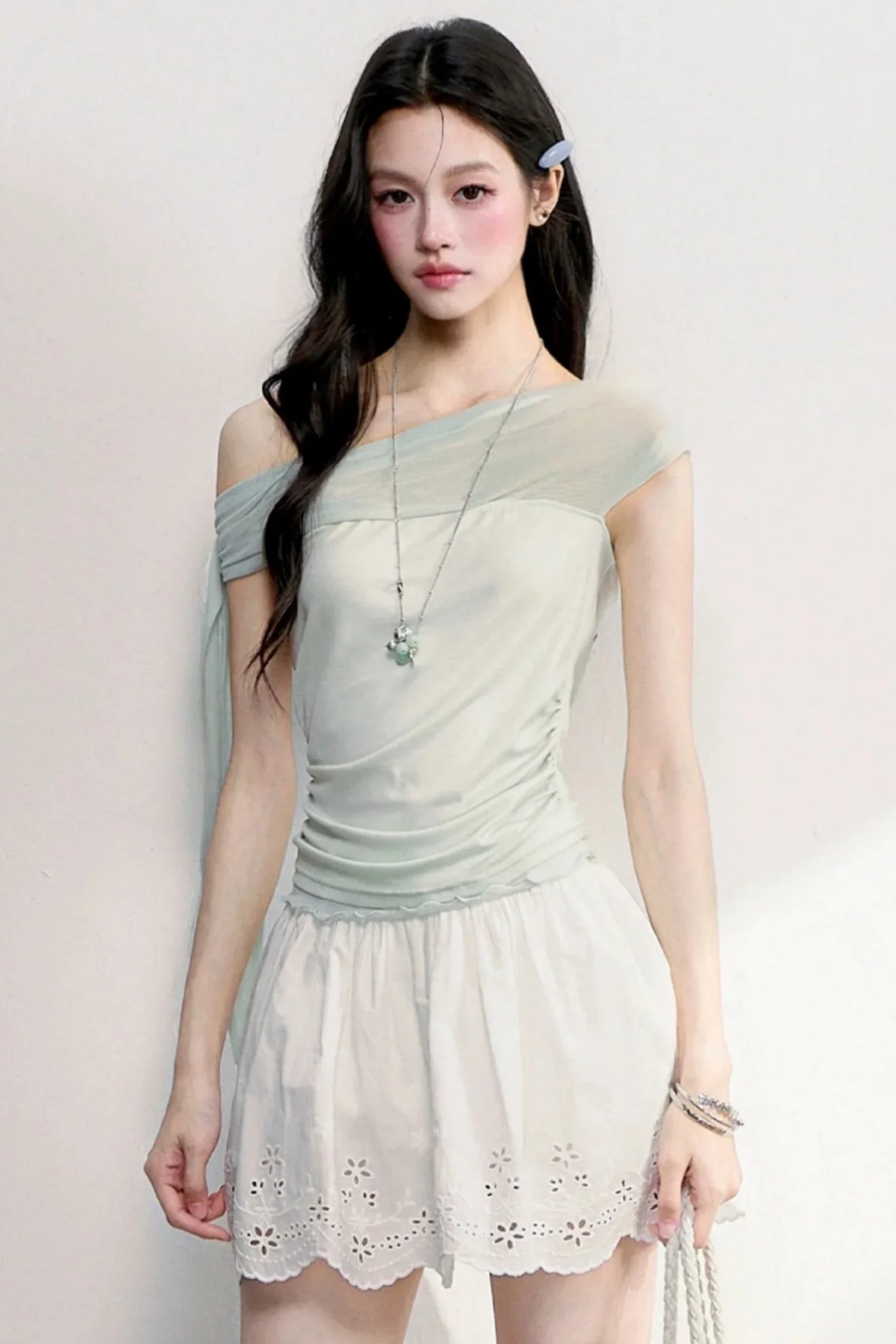 Hollow Embroidery A-Line Skirt