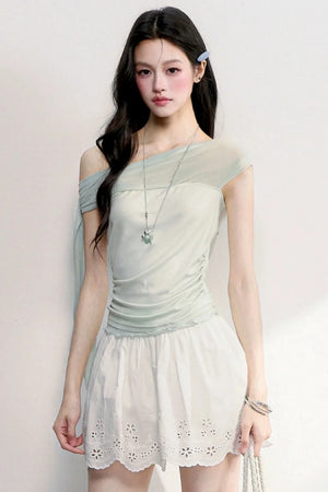 Hollow Embroidery A-Line Skirt