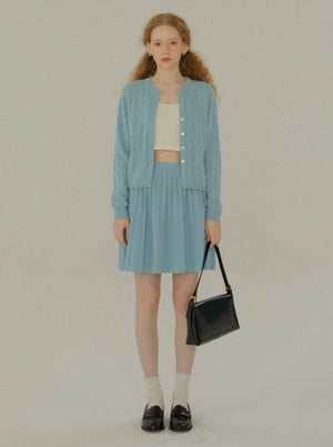 Hollow Knit Cardigan Set-Up