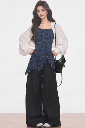 Hollow-Out Knitted Cover-Up Set-Up