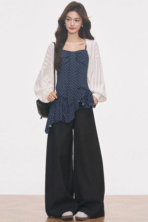 Hollow-Out Knitted Cover-Up Set-Up