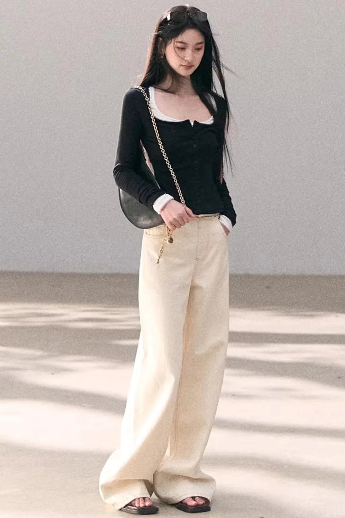 Hollow-Out Ribbed Knit Cardigan