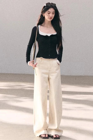 Hollow-Out Ribbed Knit Cardigan