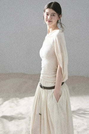 Hollow-Out Shawl Top