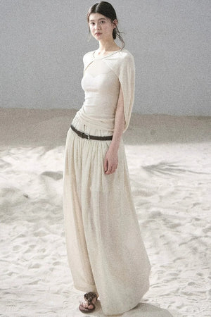Hollow-Out Shawl Top
