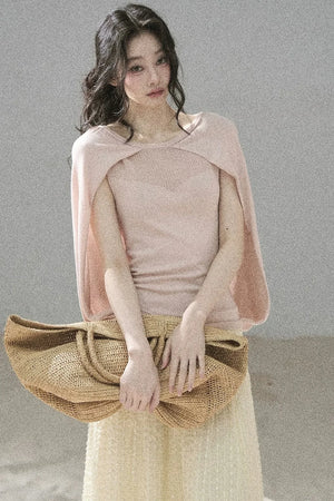 Hollow-Out Shawl Top