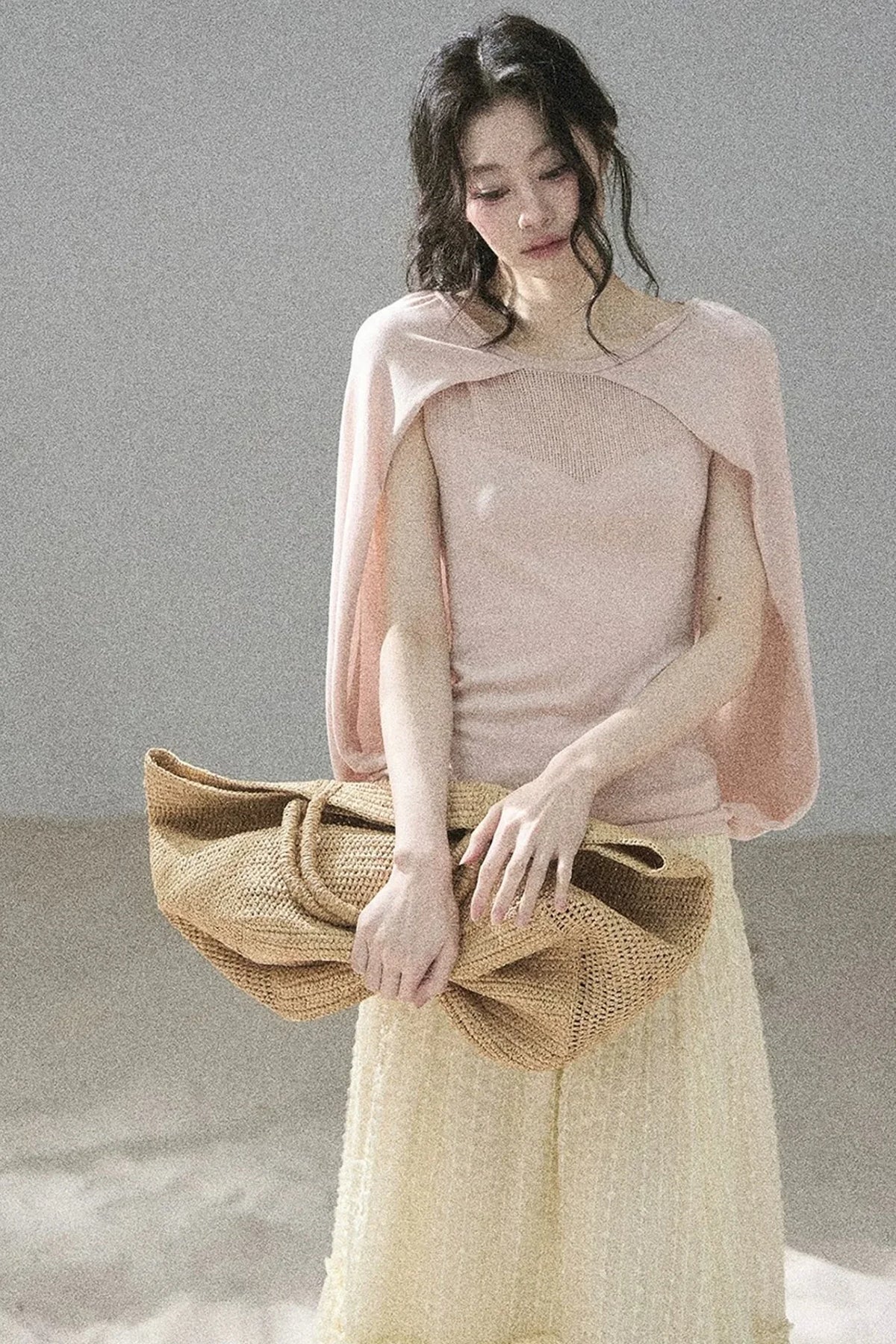 Hollow-Out Shawl Top