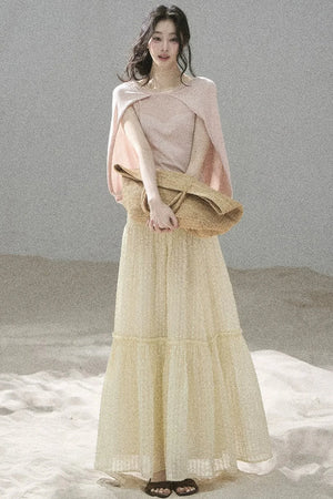 Hollow-Out Shawl Top