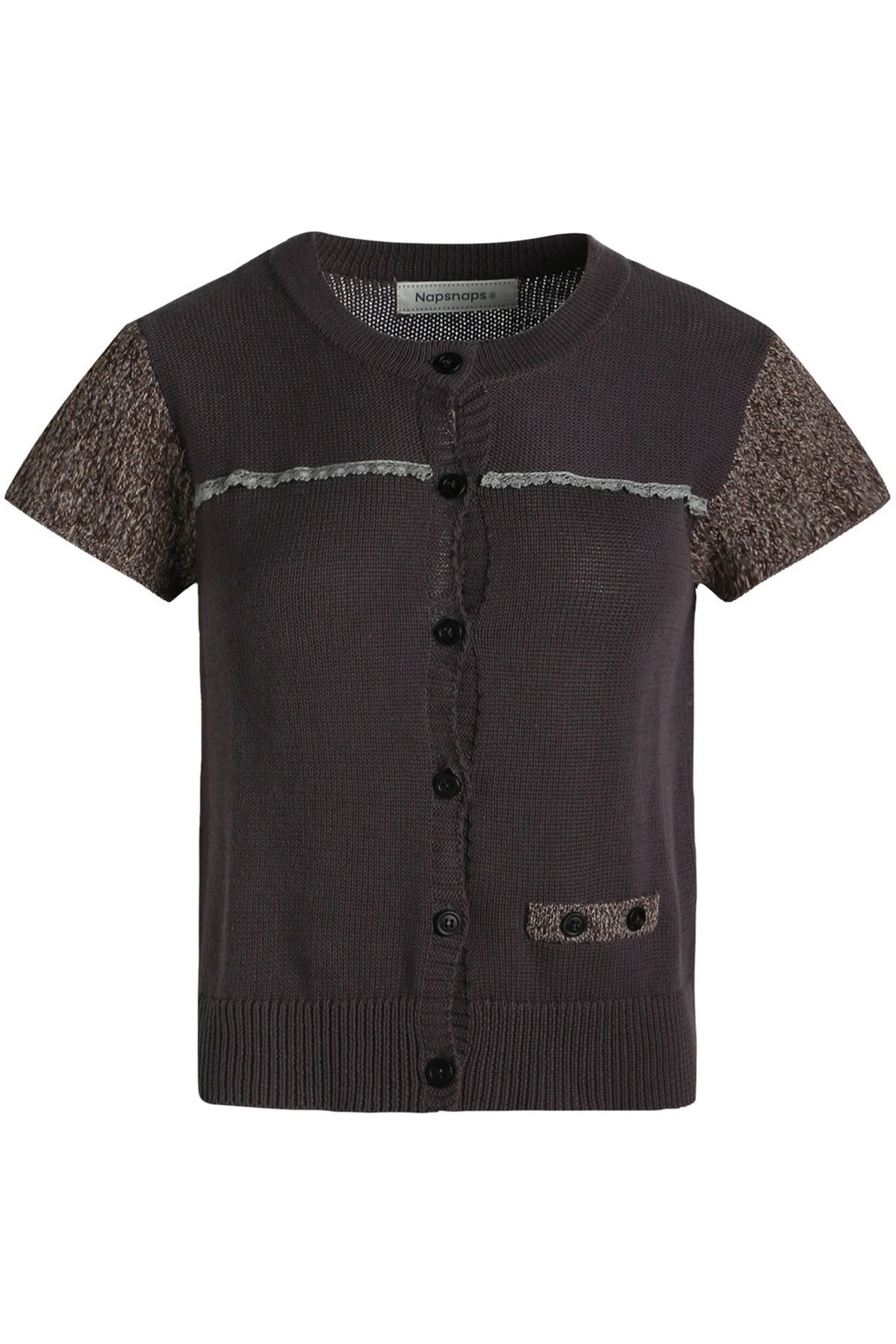 Hollow-out Short Sleeve Knit Cardigan