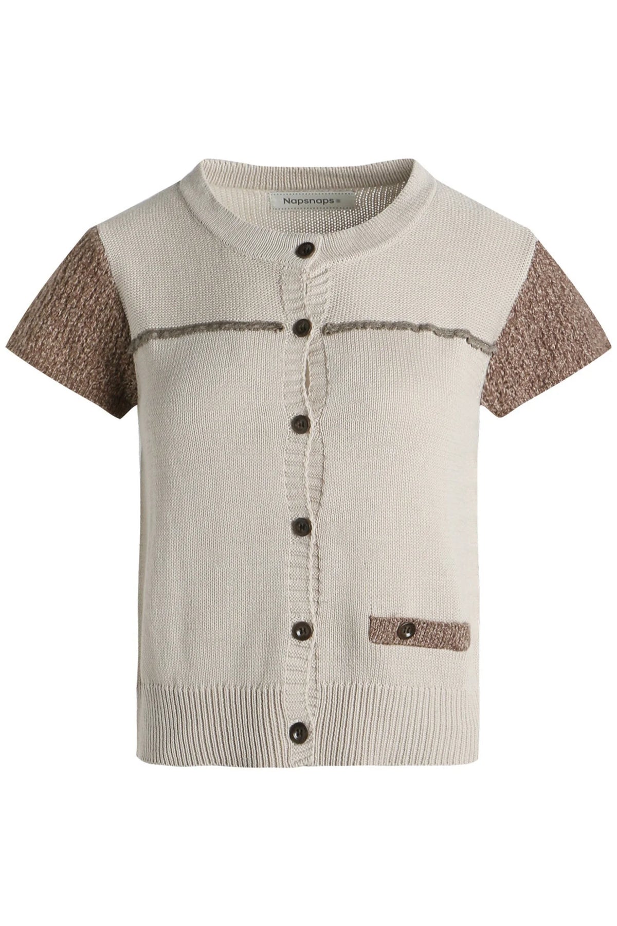 Hollow-out Short Sleeve Knit Cardigan