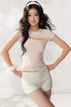 Hollow-Out Slim Fit Top