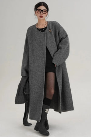 Hooded Double-Sided Wool Coat
